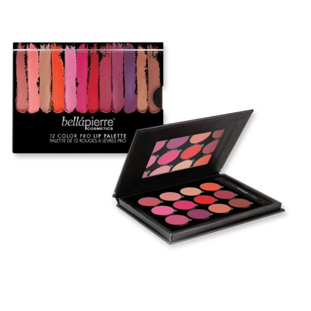 Buy2Get1 - 12 color lip palette Bellapierre NEW UNUSED (12)